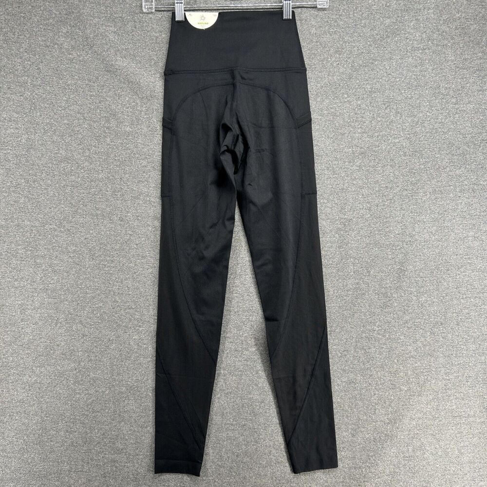OFFLINE by Aerie Leggings Size XS Black Hi-Rise 7/8 Long Inseam Mesh Panel NEW